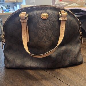 Coach Signature Brown and Tan Satchel